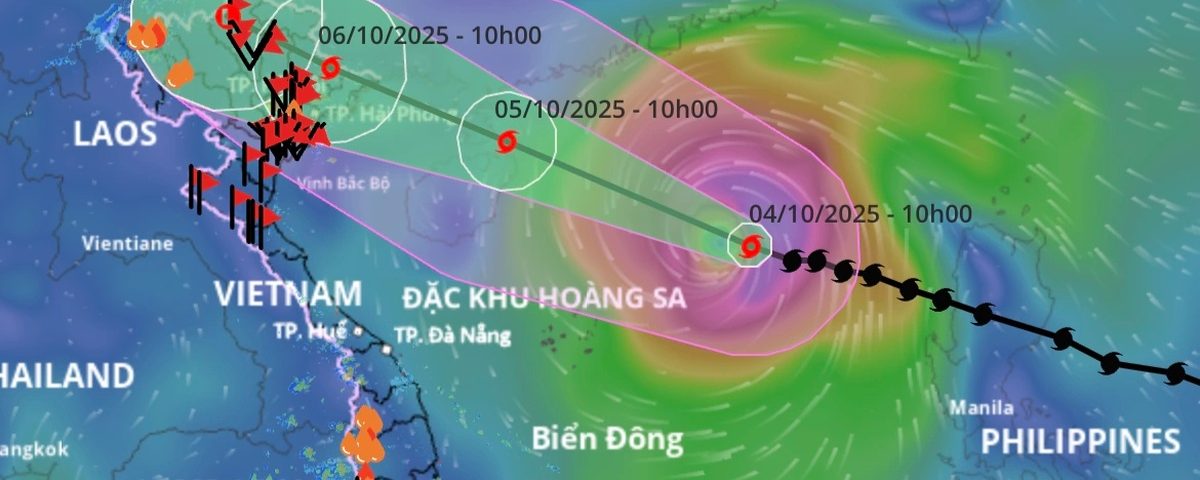 Bão Matmo có thể đạt cấp 13 vào trưa 5/10, đi vào Vịnh Bắc Bộ